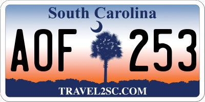 SC license plate AOF253