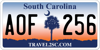 SC license plate AOF256