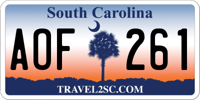 SC license plate AOF261