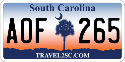 SC license plate AOF265
