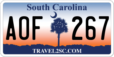 SC license plate AOF267