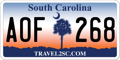 SC license plate AOF268