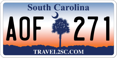 SC license plate AOF271