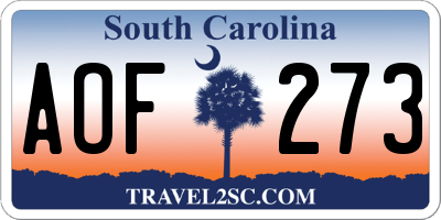 SC license plate AOF273