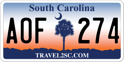 SC license plate AOF274