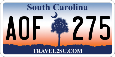 SC license plate AOF275
