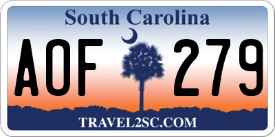 SC license plate AOF279
