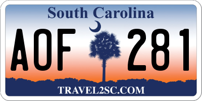 SC license plate AOF281