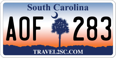 SC license plate AOF283
