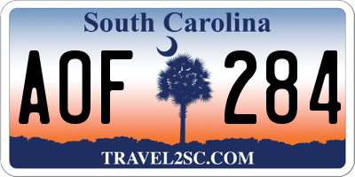 SC license plate AOF284