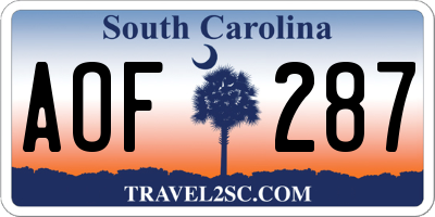 SC license plate AOF287