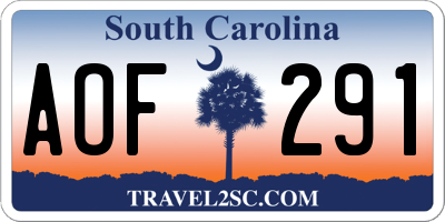 SC license plate AOF291