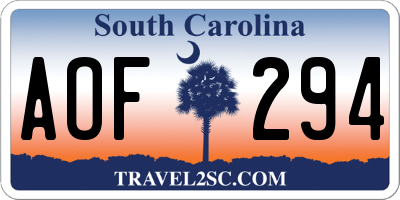 SC license plate AOF294