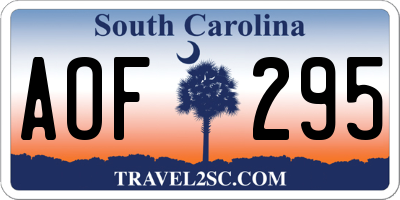 SC license plate AOF295