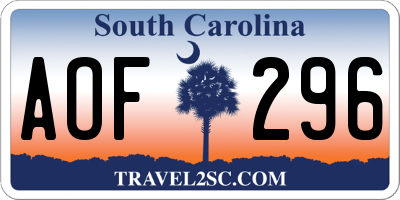 SC license plate AOF296