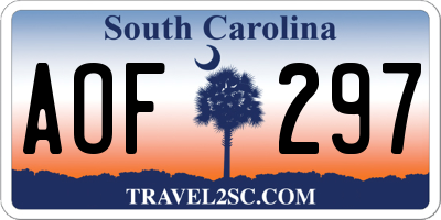 SC license plate AOF297