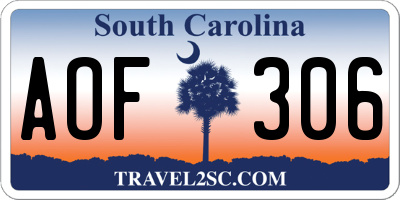 SC license plate AOF306