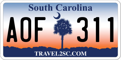 SC license plate AOF311
