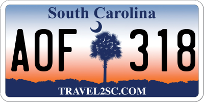 SC license plate AOF318