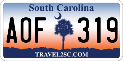 SC license plate AOF319