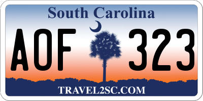 SC license plate AOF323