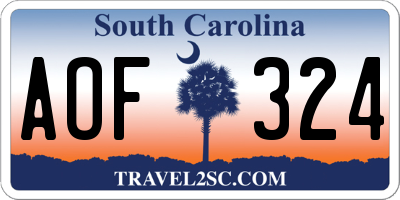 SC license plate AOF324