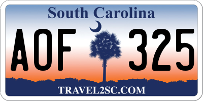 SC license plate AOF325