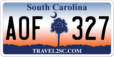 SC license plate AOF327