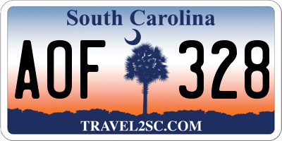 SC license plate AOF328