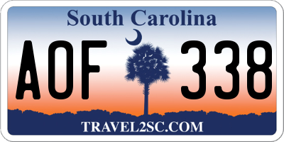 SC license plate AOF338