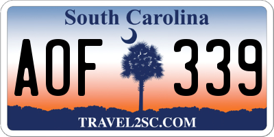SC license plate AOF339