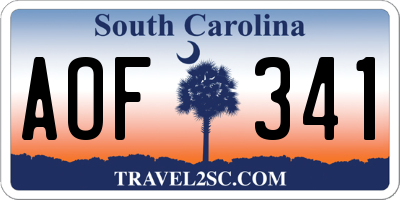 SC license plate AOF341