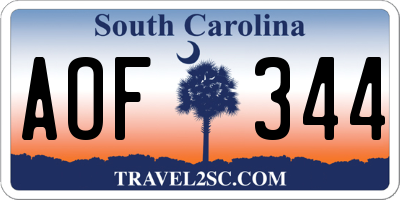 SC license plate AOF344