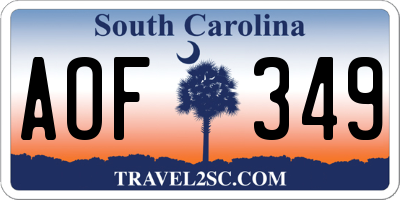 SC license plate AOF349