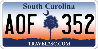 SC license plate AOF352