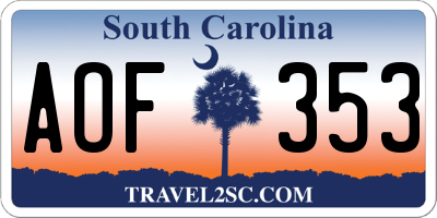SC license plate AOF353