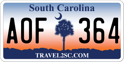 SC license plate AOF364