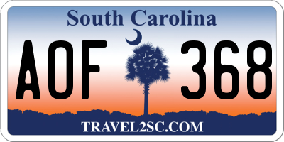 SC license plate AOF368