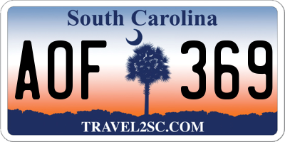 SC license plate AOF369