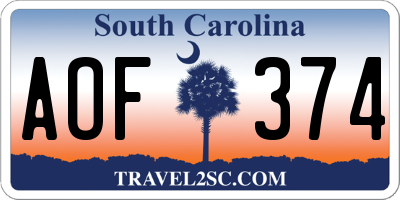 SC license plate AOF374