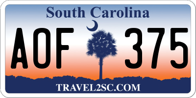 SC license plate AOF375