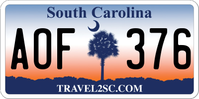 SC license plate AOF376