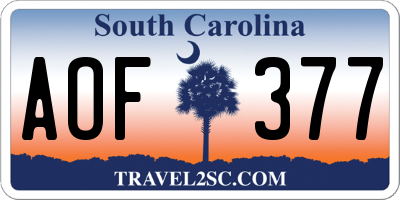 SC license plate AOF377