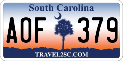 SC license plate AOF379