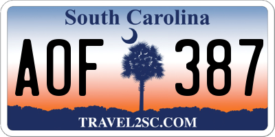 SC license plate AOF387