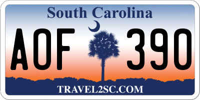 SC license plate AOF390