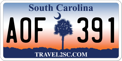 SC license plate AOF391