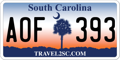SC license plate AOF393