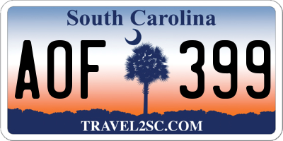 SC license plate AOF399