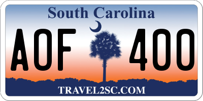 SC license plate AOF400